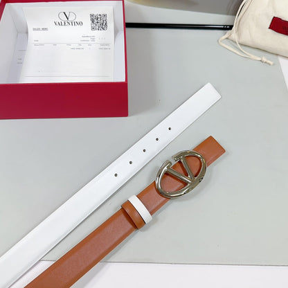The Bold Edition Reversible Belt 30mm Brown White Calfskin Silver Buckle