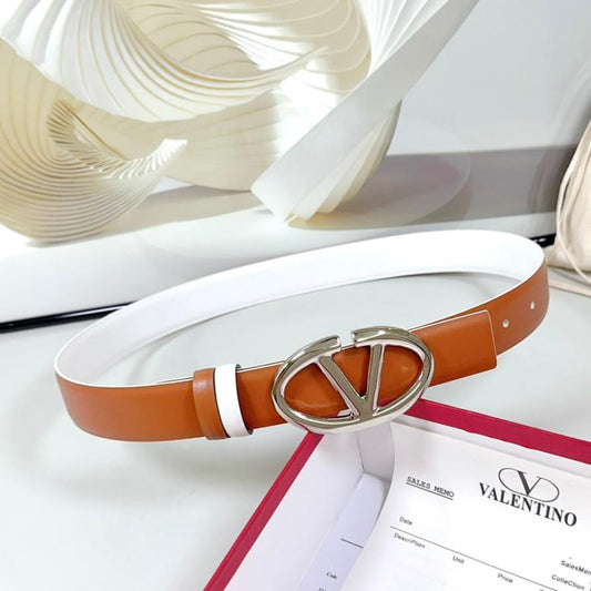 The Bold Edition Reversible Belt 30mm Brown White Calfskin Silver Buckle