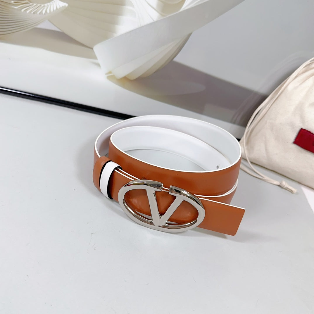 The Bold Edition Reversible Belt 30mm Brown White Calfskin Silver Buckle