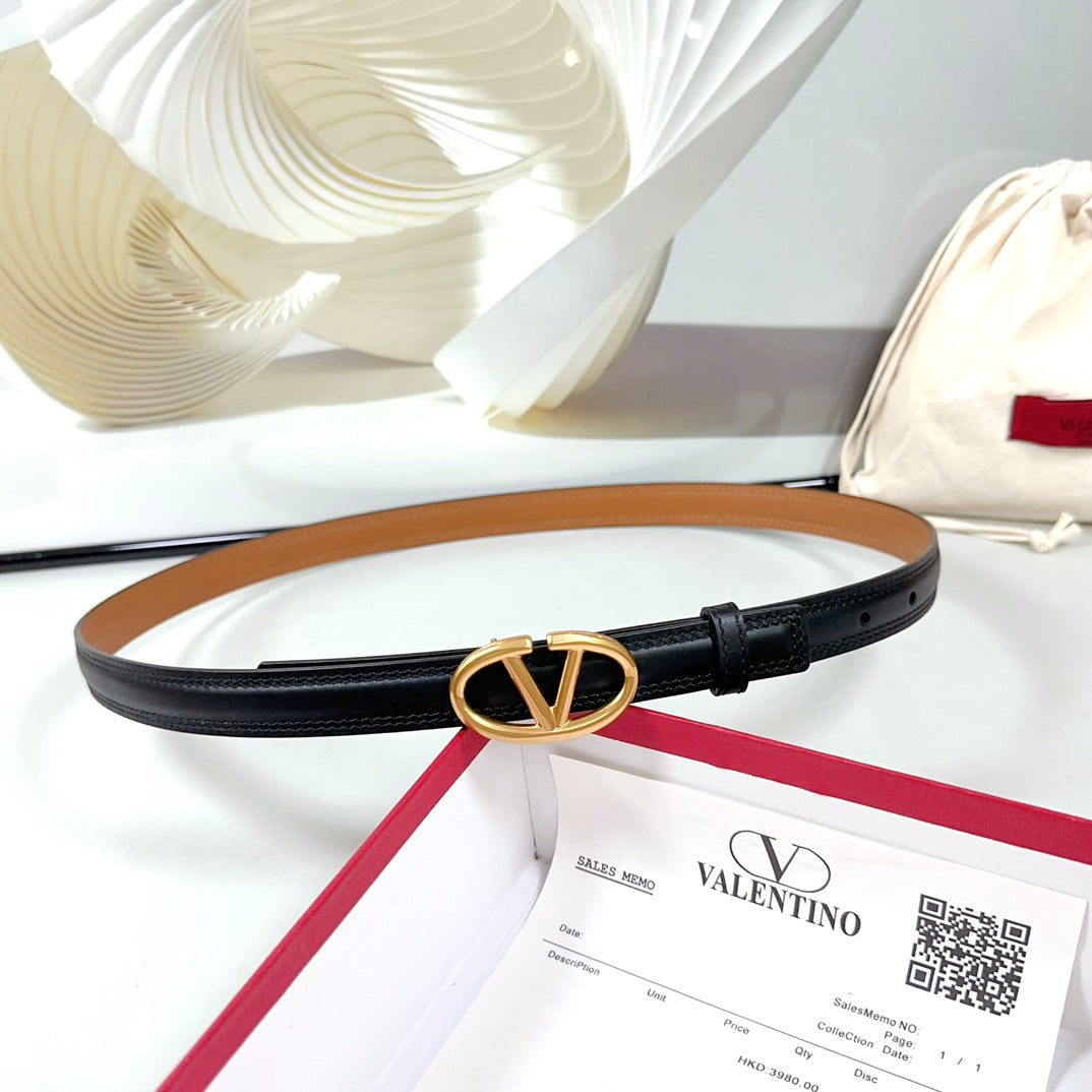 The Bold Edition Belt 20mm Black Brown Calfskin Gold Buckle