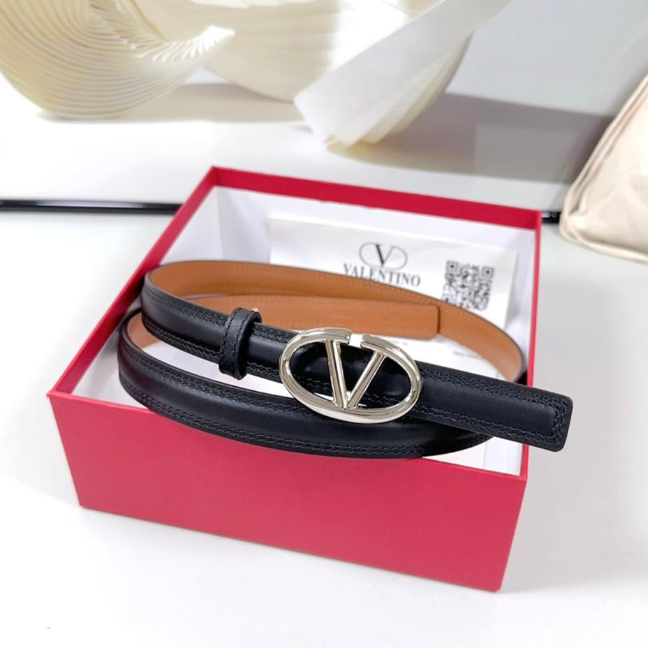 The Bold Edition Belt 20mm Black Brown Calfskin Silver Buckle