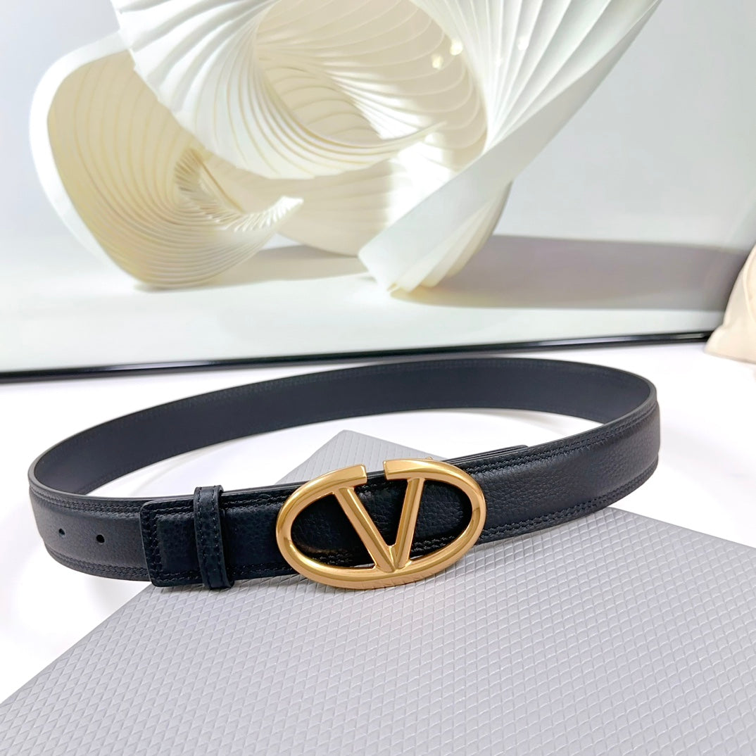 The Bold Edition Belt 34mm Black Calfskin Gold Buckle