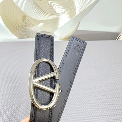 The Bold Edition Belt 34mm Black Calfskin Silver Buckle