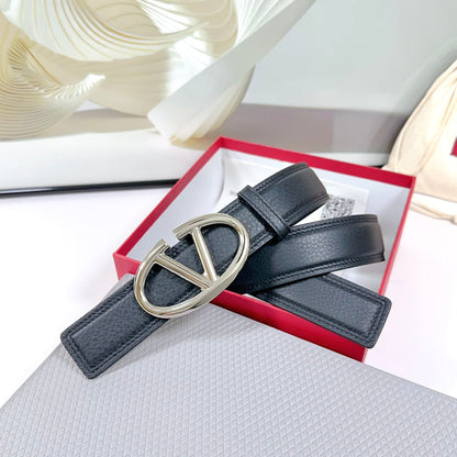 The Bold Edition Belt 34mm Black Calfskin Silver Buckle
