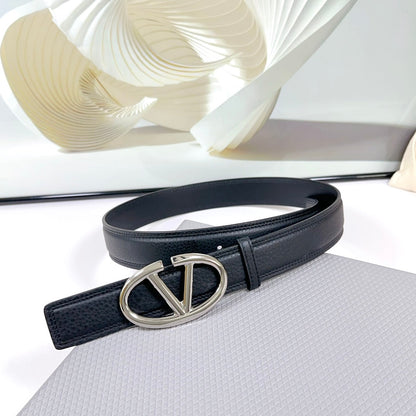 The Bold Edition Belt 34mm Black Calfskin Silver Buckle