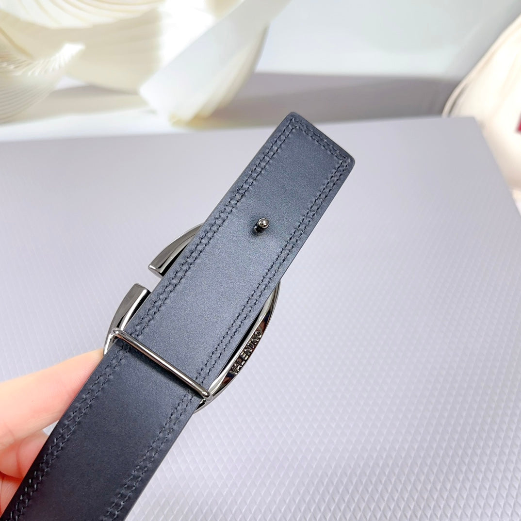 The Bold Edition Belt 34mm Black Calfskin Black Buckle