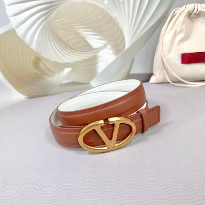 The Bold Edition Belt 30mm Brown White Calfskin Gold Buckle