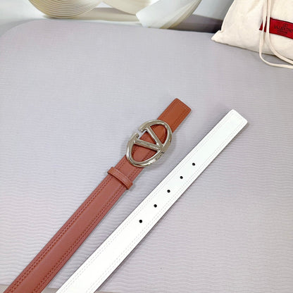 The Bold Edition Belt 30mm Brown White Calfskin Silver Buckle