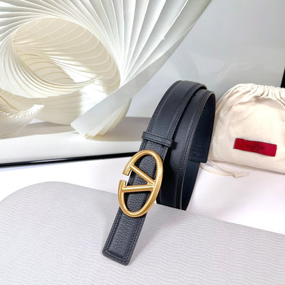 The Bold Edition Belt 34mm Black Calfskin Gold Buckle