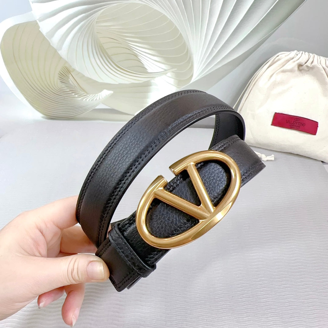 The Bold Edition Belt 34mm Black Calfskin Gold Buckle