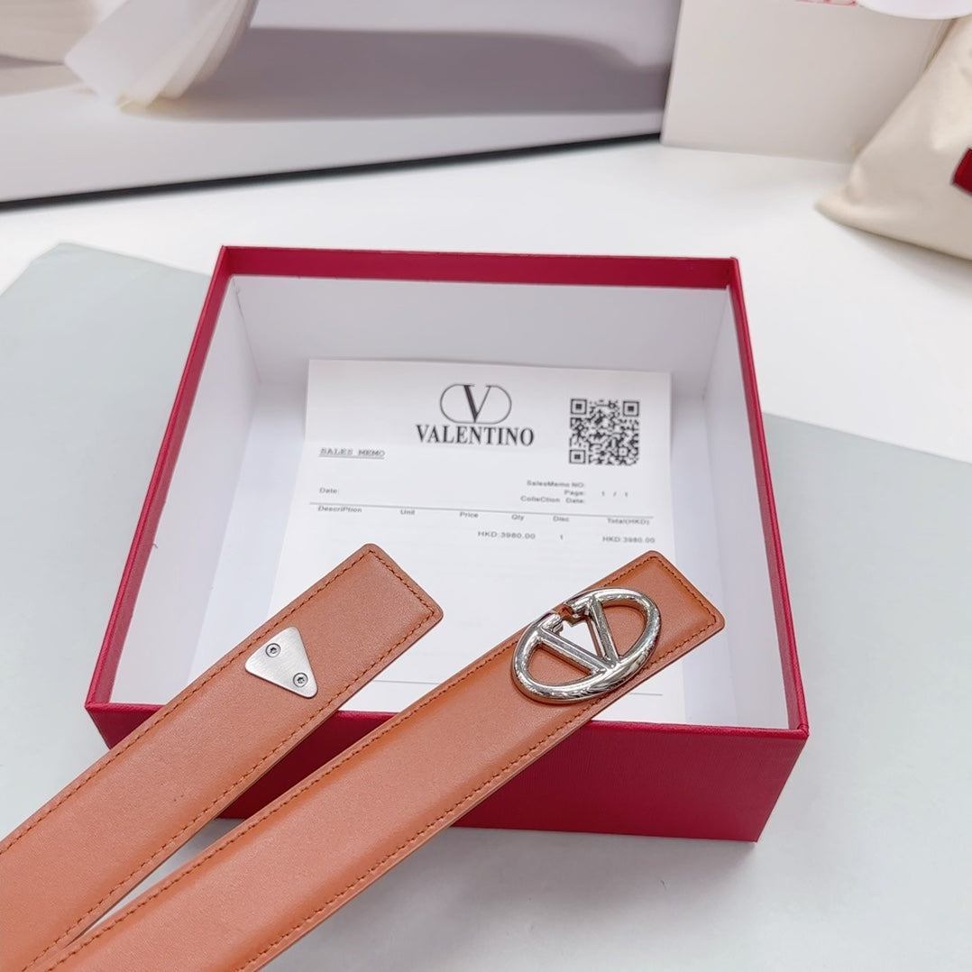 The Bold Edition Belt 30mm Brown Calfskin Silver Buckle