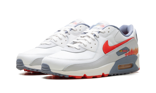 Air Max 90 Premium "Summit White Ashen Slate Pure Platinum Bright Crimson" HJ9147 121