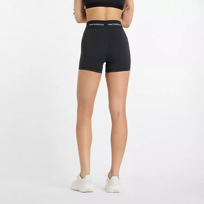 New Balance Sleek High Rise Sport Short 3" - Black - WOMEN (WS51182)