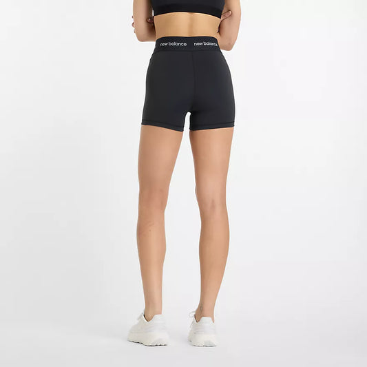 New Balance Sleek High Rise Sport Short 3" - Black - WOMEN (WS51182)